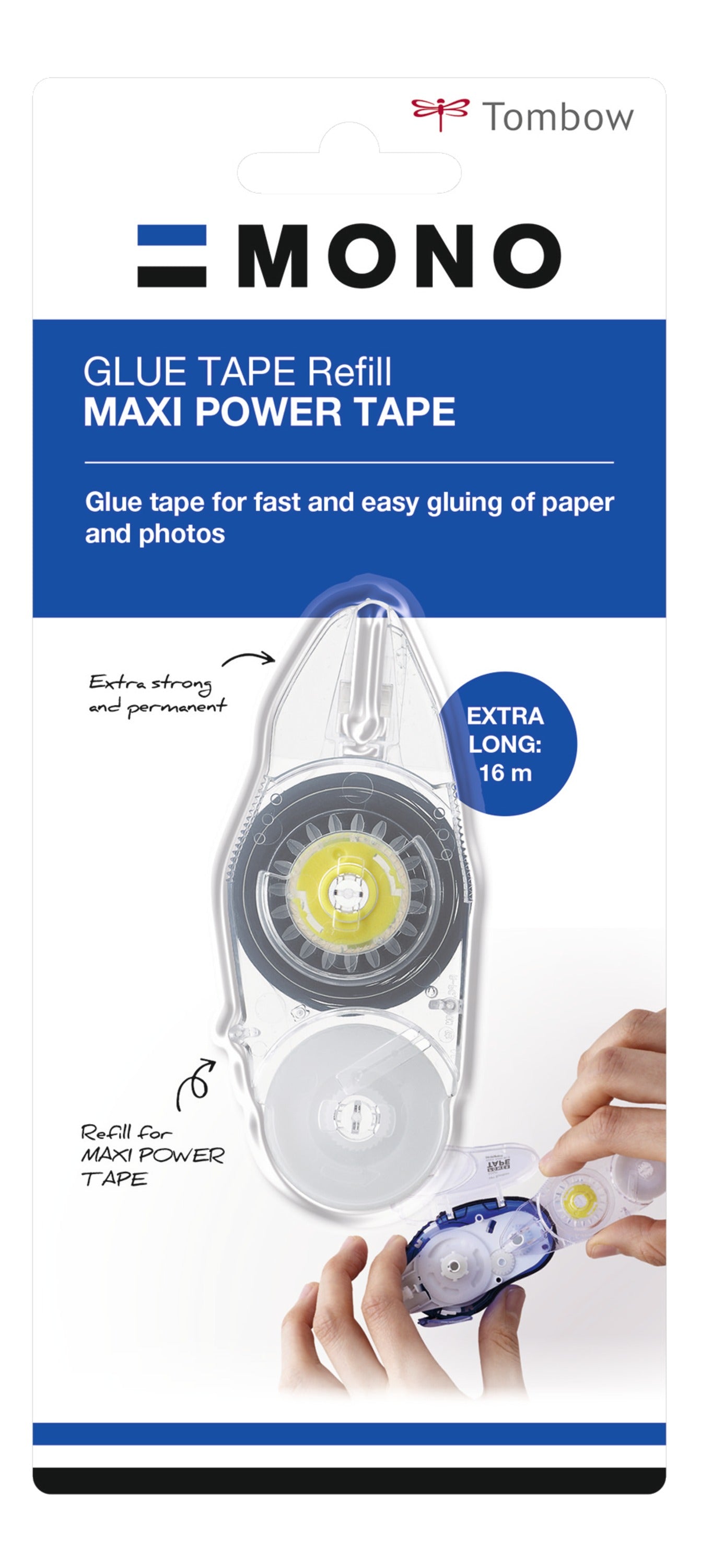 Tombow Maxi Power Glue Tape Roller Permanent Refill 8.4mmx16m - PR-IP