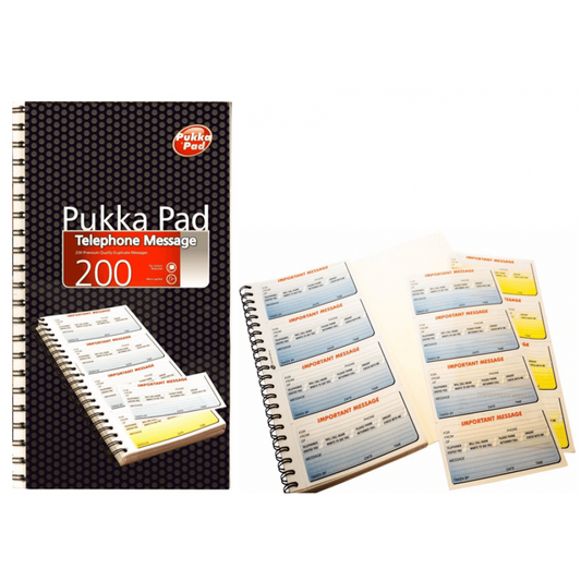 Pukka Pads Telephone Message Pad Wirebound 200 Pages - NWT FM SOLUTIONS - YOUR CATERING WHOLESALER