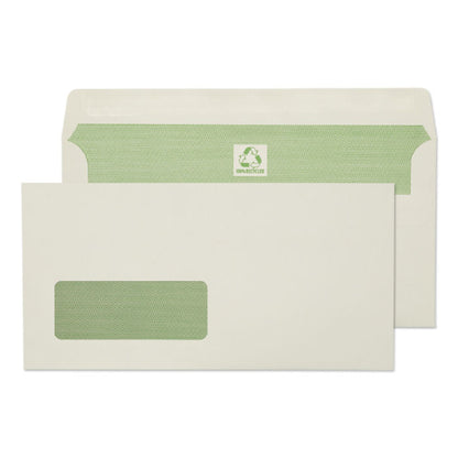 Blake Purely Environmental Wallet Envelope DL Self Seal Window 90gsm Natural White (Pack 500) - RE4360 - NWT FM SOLUTIONS - YOUR CATERING WHOLESALER