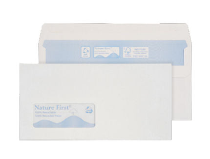 Blake Purely Environmental Wallet Envelope DL Self Seal Window 90gsm White (Pack 1000) - RN17884 - NWT FM SOLUTIONS - YOUR CATERING WHOLESALER