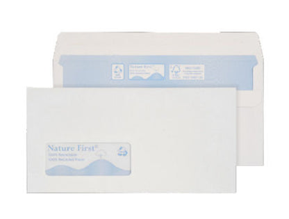 Blake Purely Environmental Wallet Envelope DL Self Seal Window 90gsm White (Pack 1000) - RN17884 - NWT FM SOLUTIONS - YOUR CATERING WHOLESALER