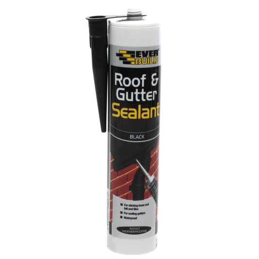 Everbuild Roof & Gutter Black Sealant 295ml - NWT FM SOLUTIONS - YOUR CATERING WHOLESALER
