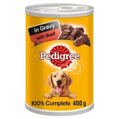 Pedigree Dog Tin with Beef in Gravy 400g