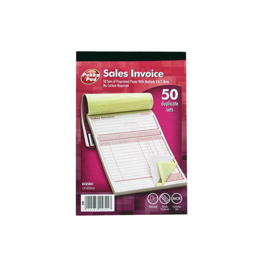 Pukka Sales Invoice 137x203mm Duplicate Book - NWT FM SOLUTIONS - YOUR CATERING WHOLESALER
