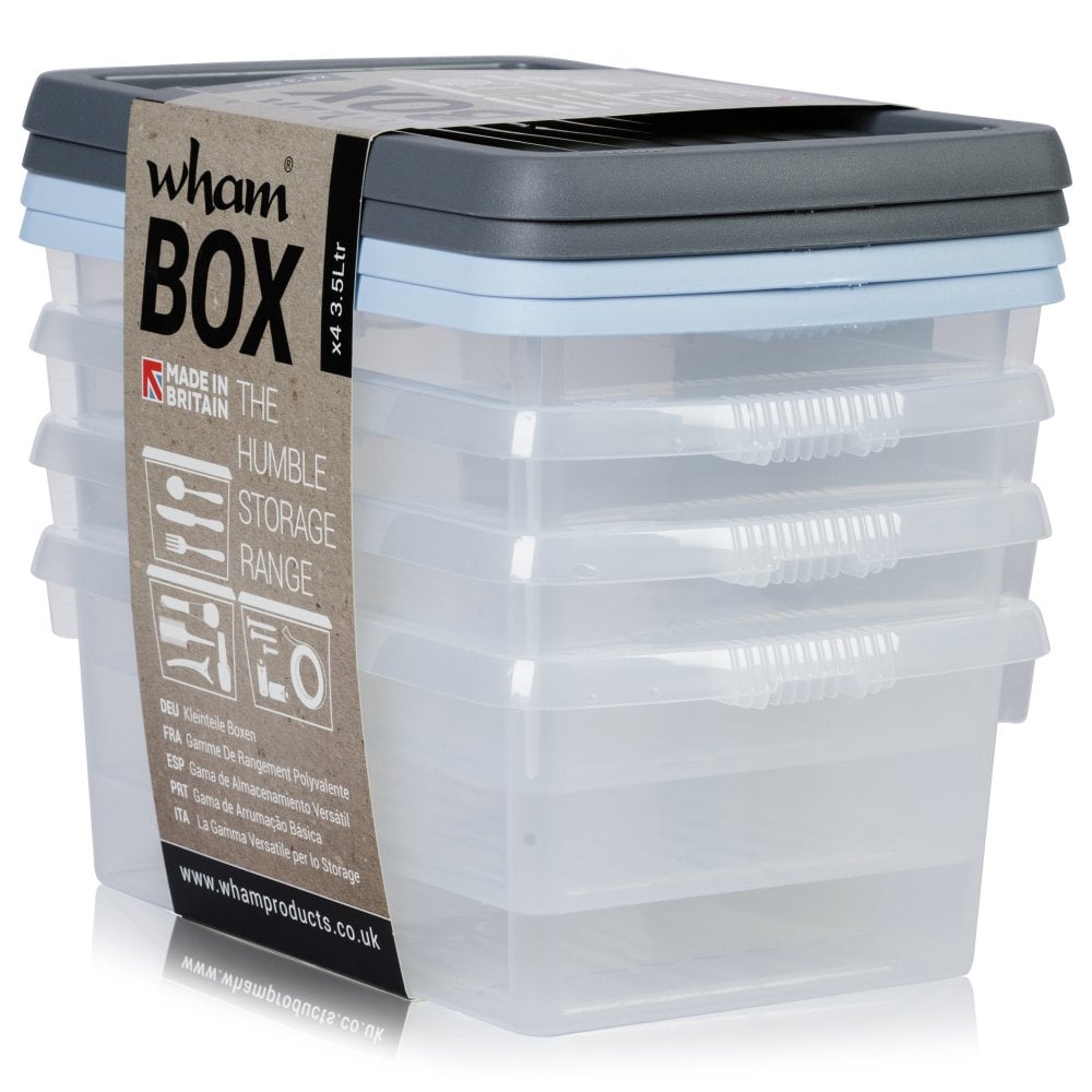 Wham Clear 4.01 Box & Lid Set 3.5 Litre Pack 4's - NWT FM SOLUTIONS - YOUR CATERING WHOLESALER