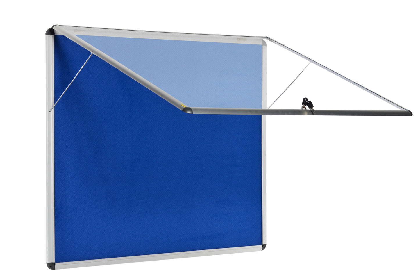 Bi-Office Fire Retardant Blue Felt Lockable Noticeboard Display Case 8 x A4 924x653mm - ST350101150