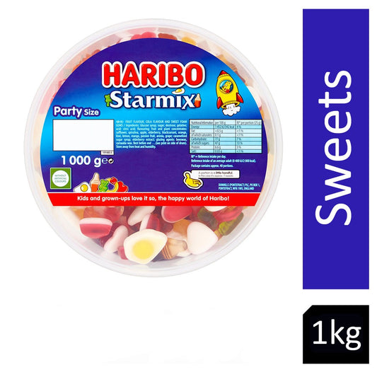 Haribo Starmix 1kg Drum - NWT FM SOLUTIONS - YOUR CATERING WHOLESALER
