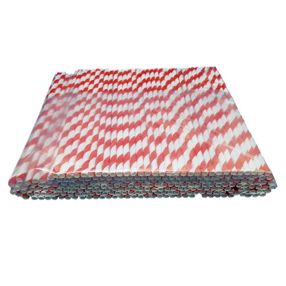 Belgravia Red & White Paper Stripey Straws Pack 500's - NWT FM SOLUTIONS - YOUR CATERING WHOLESALER