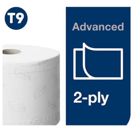 Tork T9 SmartOne 2 Ply Mini Toilet Roll 620 Sheets Pack 12's {472193}