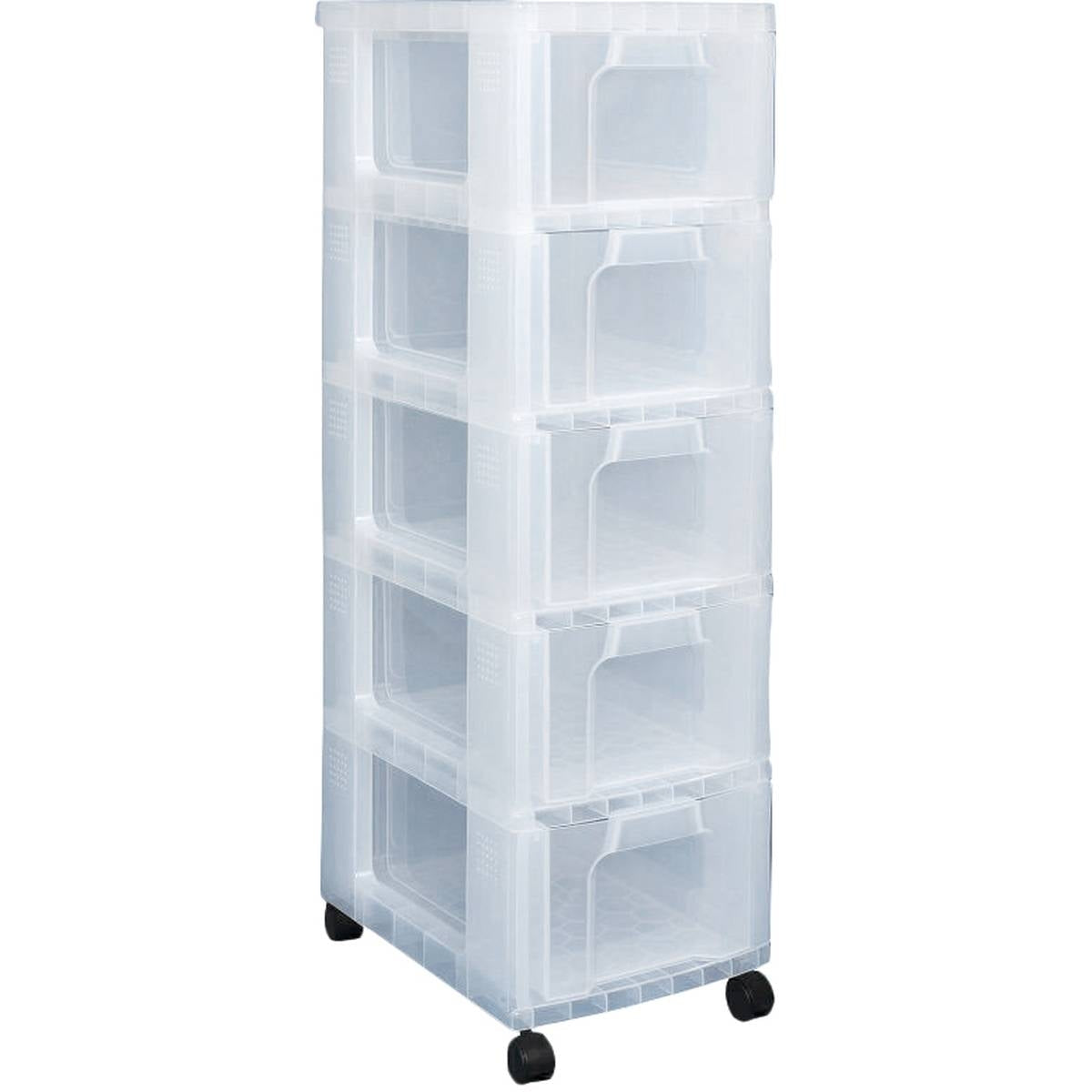 Really Useful Storage Tower 5 x 12 Litre Clear Drawers - NWT FM SOLUTIONS - YOUR CATERING WHOLESALER
