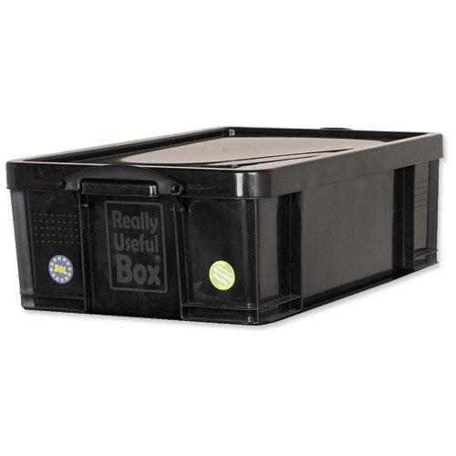 Really Useful Black Plastic Storage Box 50 Litre - NWT FM SOLUTIONS - YOUR CATERING WHOLESALER