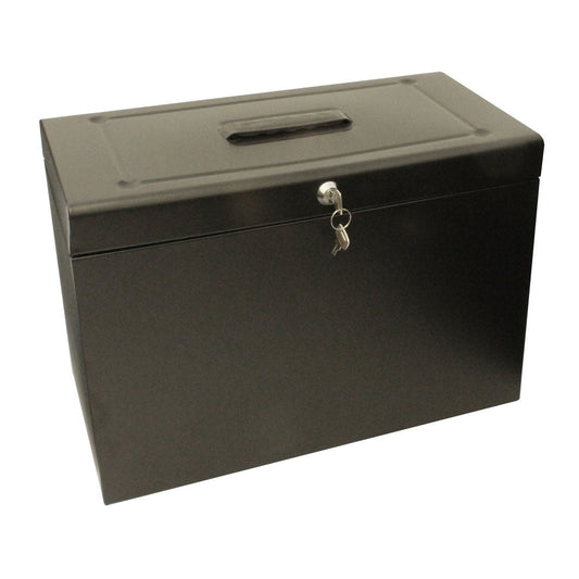 Cathedral Foolscap Black Metal File Box - NWT FM SOLUTIONS - YOUR CATERING WHOLESALER