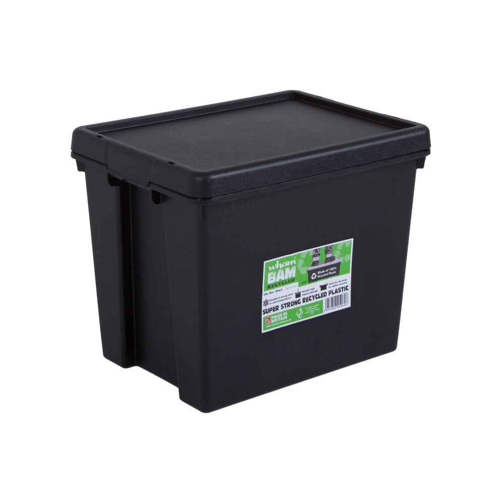 Wham Bam Black Recycled Storage Box 24 Litre