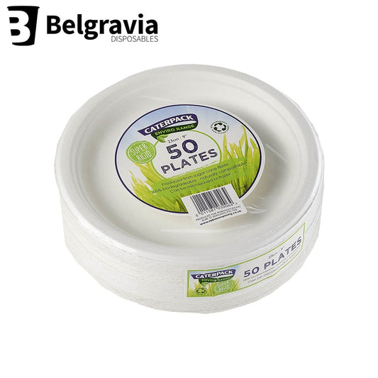 Belgravia Bio CaterPack 9inch Plates Pack 50's - NWT FM SOLUTIONS - YOUR CATERING WHOLESALER