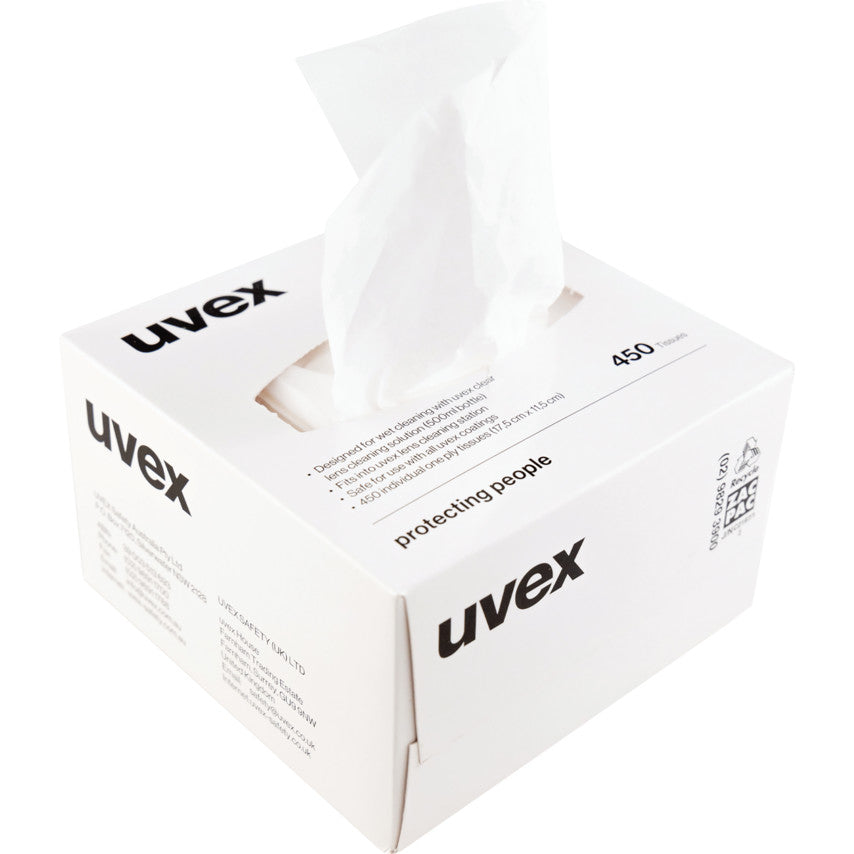 Uvex Formulated Cleaning Tissues/Wipes Box x 450 - NWT FM SOLUTIONS - YOUR CATERING WHOLESALER