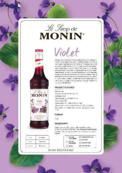 Monin Violet Coffee Syrup 700ml (Glass)