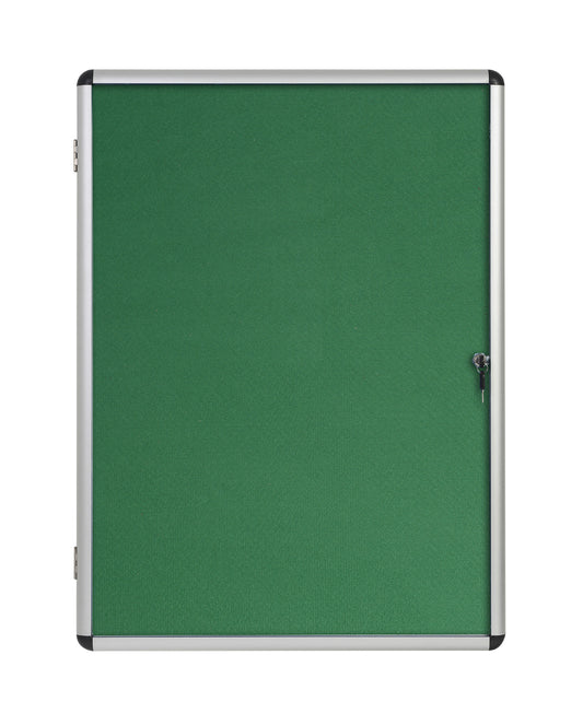 Bi-Office Enclore Green Felt Lockable Noticeboard Display Case 9 x A4 720x981mm - VT630102150 - NWT FM SOLUTIONS - YOUR CATERING WHOLESALER