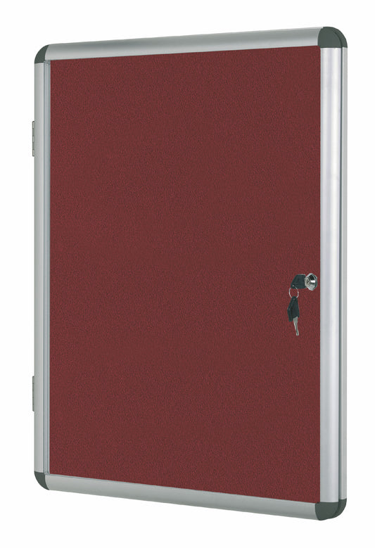Bi-Office Enclore Burgundy Felt Lockable Noticeboard Display Case 9 x A4 720x981mm - VT630106150 - NWT FM SOLUTIONS - YOUR CATERING WHOLESALER