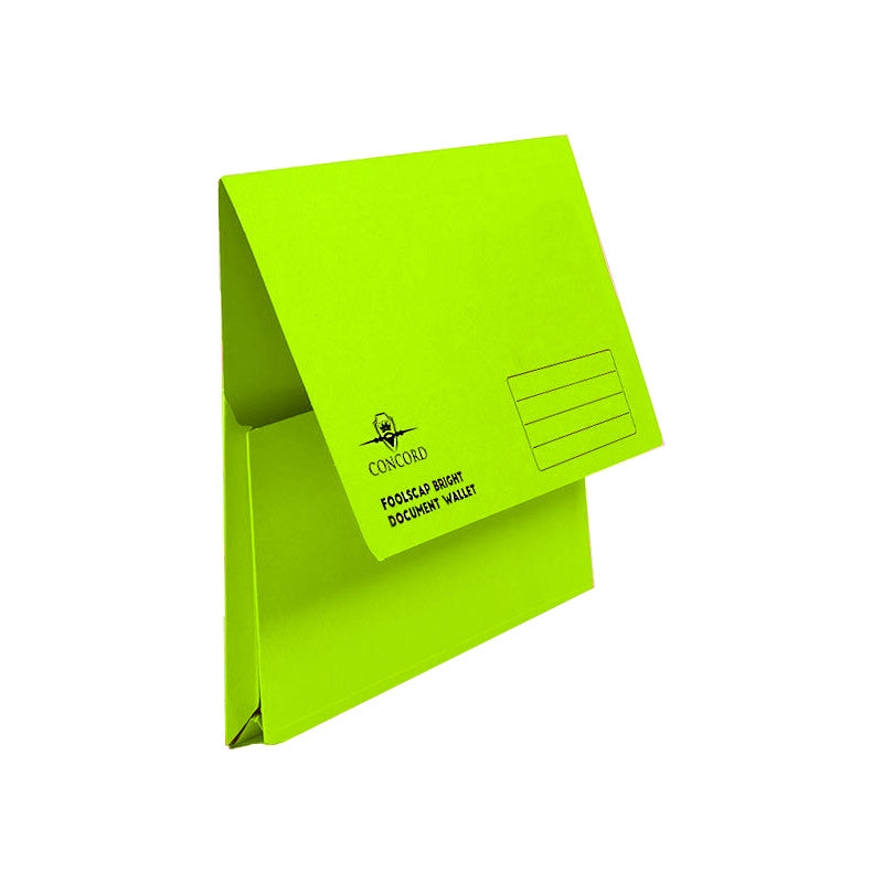 Brights Document Wallets Foolscap Half Flap Green 50's - NWT FM SOLUTIONS - YOUR CATERING WHOLESALER