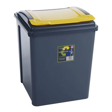 Wham Recycle It Yellow Bin & Lid 50 Litre - NWT FM SOLUTIONS - YOUR CATERING WHOLESALER