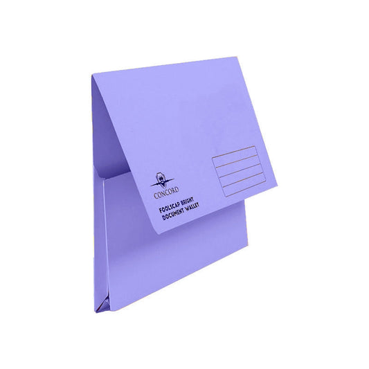 Brights Document Wallets Foolscap Half Flap Purple 50's - NWT FM SOLUTIONS - YOUR CATERING WHOLESALER