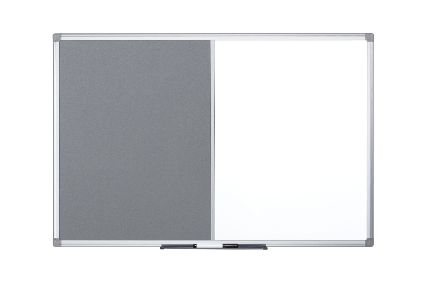 Bi-Office Maya Combination Board Grey Felt/Non Magnetic Whiteboard Aluminium Frame 900x600mm - XA0320170 - NWT FM SOLUTIONS - YOUR CATERING WHOLESALER