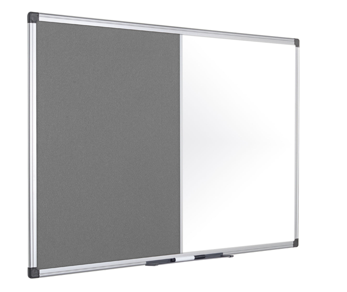 Bi-Office Maya Combination Board Grey Felt/Non Magnetic Whiteboard Aluminium Frame 900x600mm - XA0320170