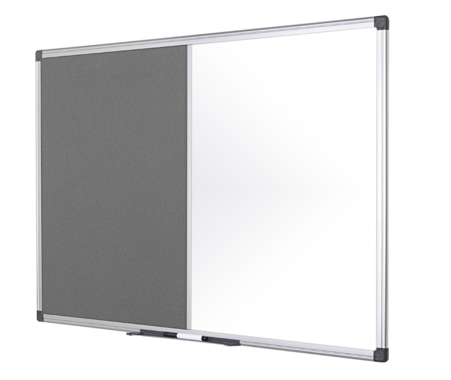 Bi-Office Maya Combination Board Grey Felt/Non Magnetic Whiteboard Aluminium Frame 900x600mm - XA0320170