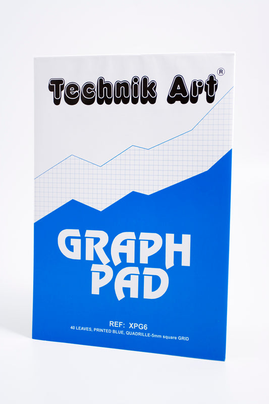 Technik Art A4 Graph Pad 5mm Quadrille 70gsm 40 Sheets White/Blue Grided Paper XPG6Z - NWT FM SOLUTIONS - YOUR CATERING WHOLESALER