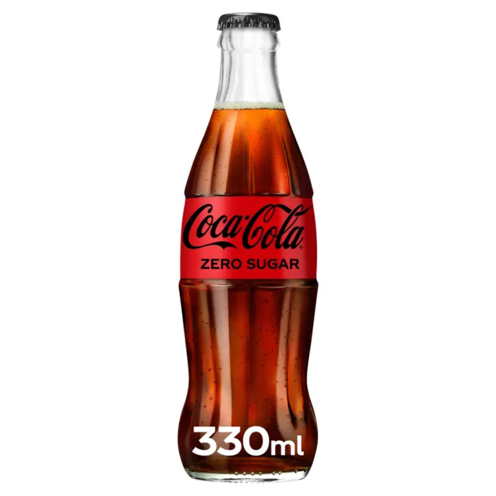 Coca Cola Zero GLASS Bottles 24x330ml