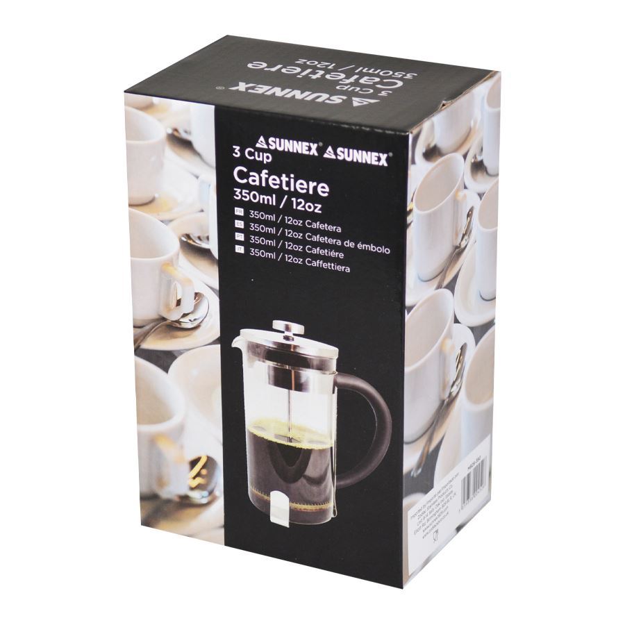 Sunnex 3 Cup Glass Cafetiere 0.35 Litre