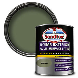 Sandtex 10 Year Multi Surface Satin Paint Bay Tree 750ml