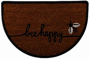 RUBBER/COIR MAT TRAY BEE HALFMOON
