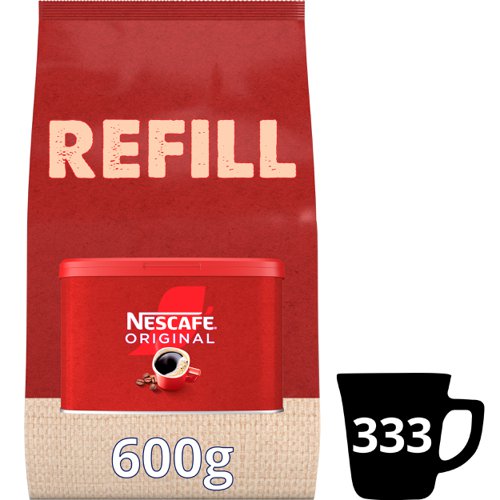 Nescafe 600g Eco Refill for 750g or 1kg Tins (Makes approx 333 cups)