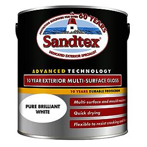 Sandtex 10 Year Multi Surface Gloss Pure Brilliant White 2.5L