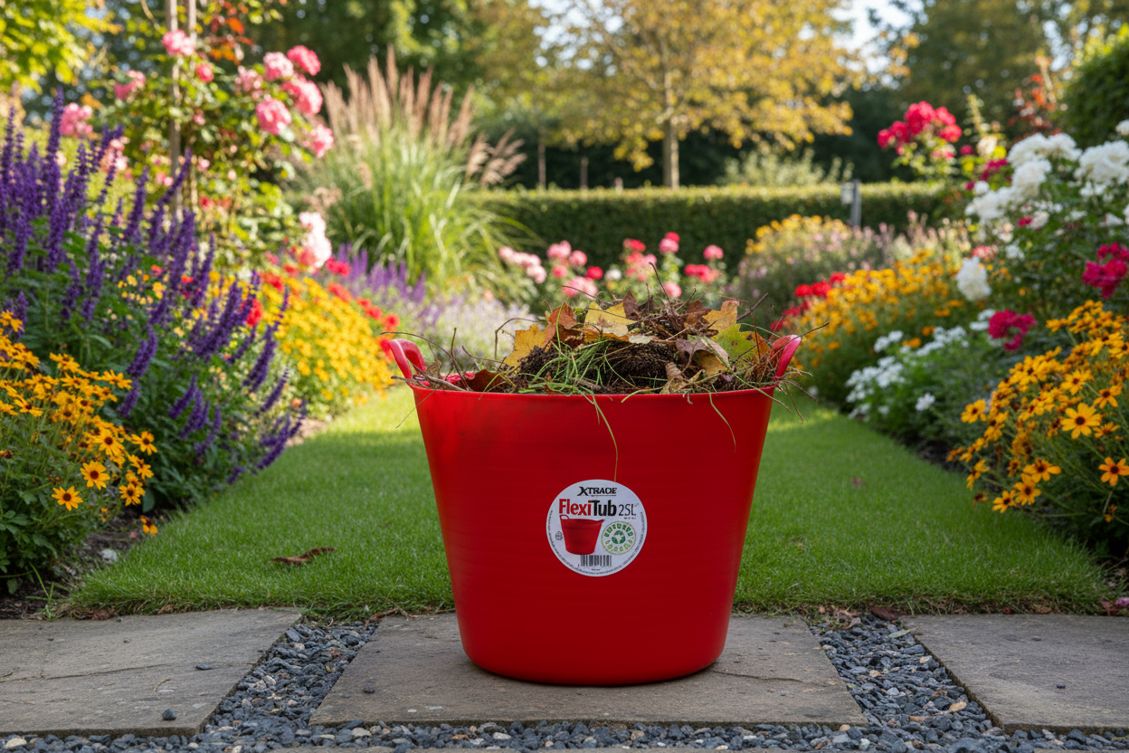X-Trade 100% Recyclable Flexi-Tub | Colour: Red | Size: 25 Litre