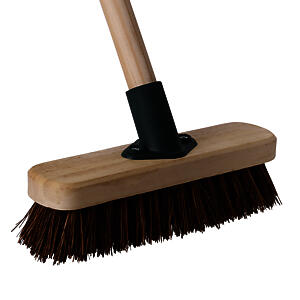 Charley Bentley 9" Deck Scrub Heavy Duty Stiff Floor Scrubbing Brush & Handle