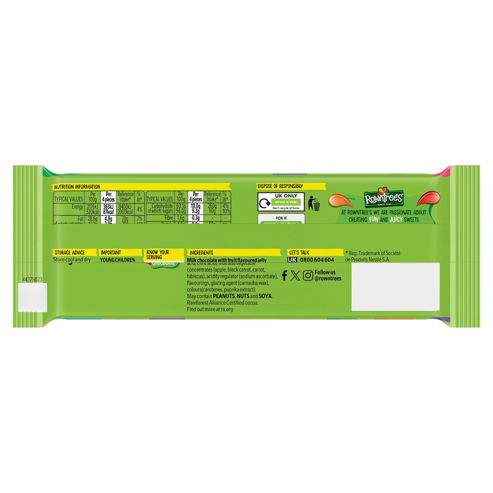 Rowntrees Mini Egg Bar 100g