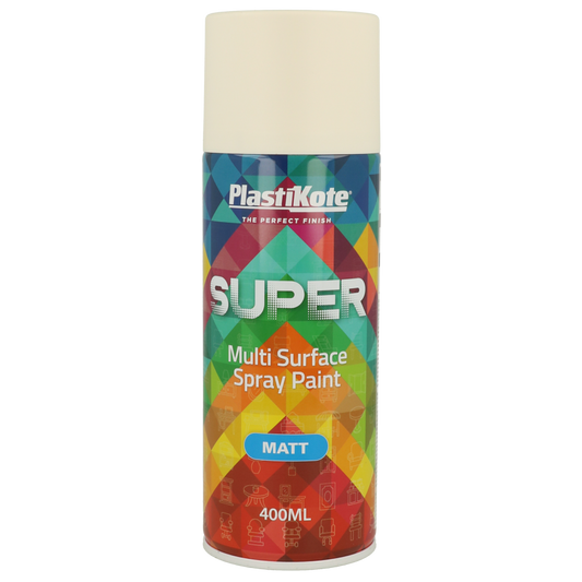 PlastiKote SUPER Spray Paint | WHITE | 400ml | MAT Finish