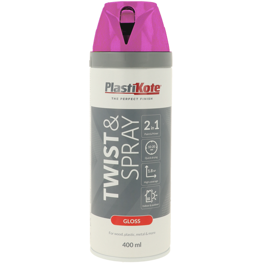 Plastikote Premium Paint Spray | Gloss Finish | Pink Burst | 400ml.