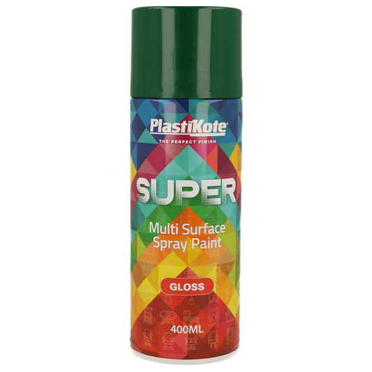 PlastiKote SUPER Spray Paint | Lawn Green | 400ml | Gloss Finish
