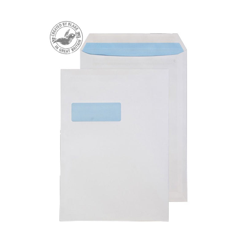 Blake PurelyEveryday C4 90gsm Seal White Window Envelopes (Pack of 250) 12892/50PR - NWT FM SOLUTIONS