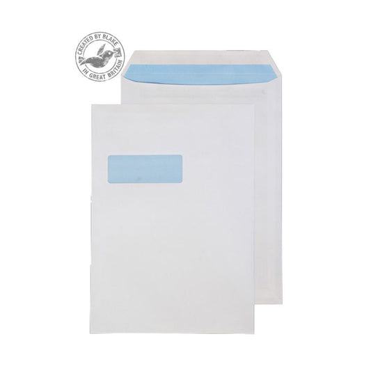 Blake PurelyEveryday C4 90gsm Seal White Window Envelopes (Pack of 250) 12892/50PR - NWT FM SOLUTIONS