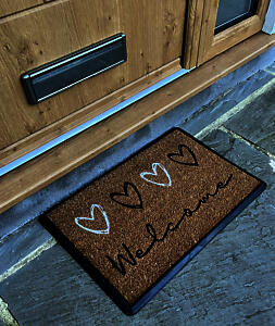 RUBBER & COIR DOOR MAT - WELCOME