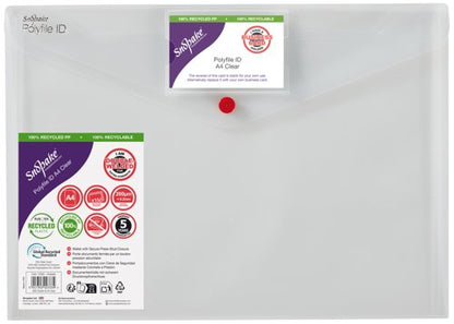 Snopake Polyfile ID Wallet A4 Transparent (Pack of 5) 12560