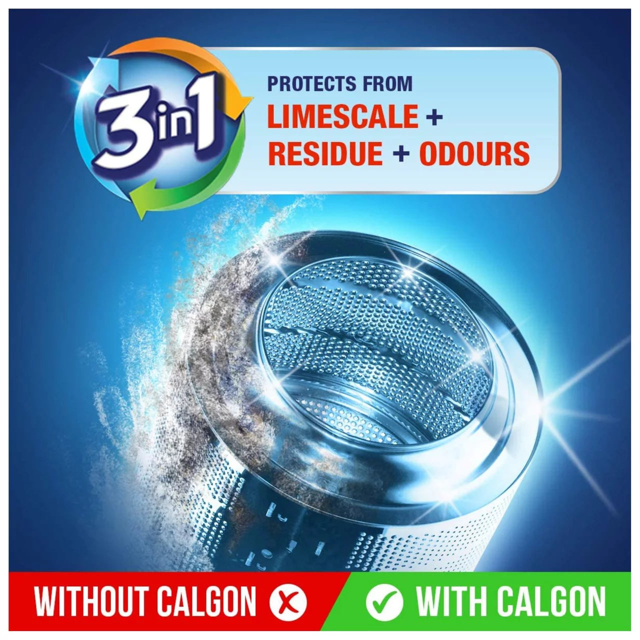 Calgon 4-in-1 Washing Machine Cleaner and Water Softener Tablets, 75's