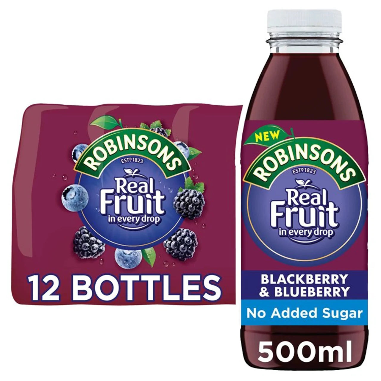 Robinsons RTD Blackberry & Blueberry Bottle 12 x 500ml