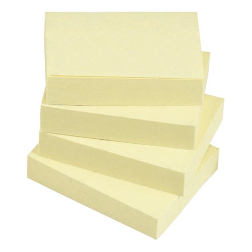 5 Star Sticky Notes Repositionable Yellow 38x51mm Yellow (Pack of 12) 128911