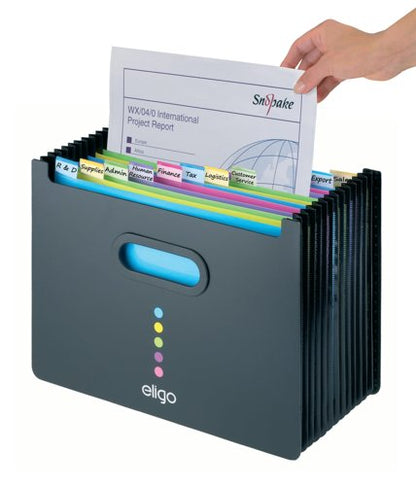Snopake Eligo Desk Expander 13 Part Landscape Black 15174