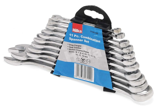 Hilka Tools 11pc Combination Spanner Set | Metric | Chrome Plated